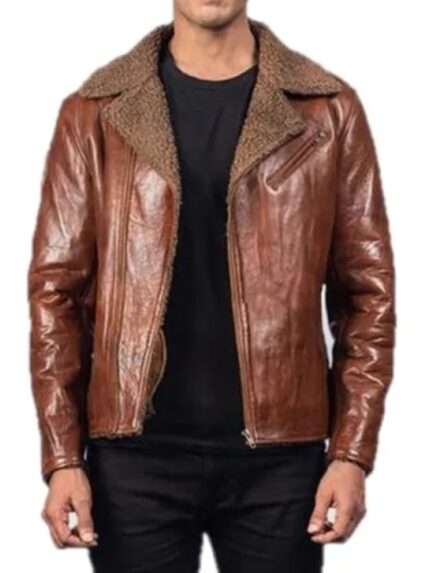 Shearling Fur Genuine Biker Leather Jacket