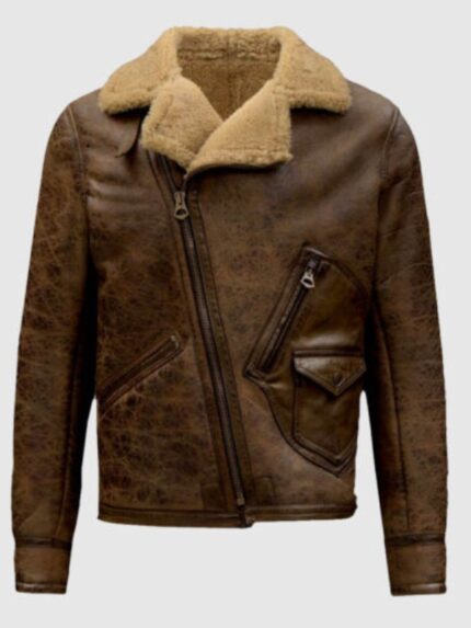 Aquaman Shearling Brown Fur Leather Jacket